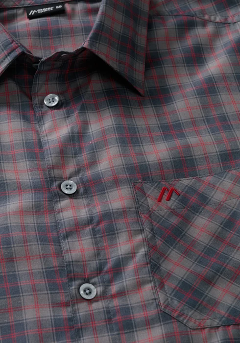Maier Sports Claas Hemd langarm grey check (Herren)