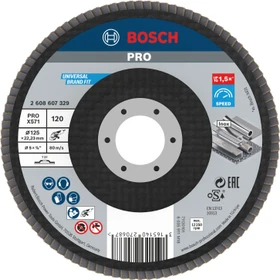 Bosch Professional X571 Best for Metal Fächerschleifscheibe gerade K120, 125x22.23mm, 1 Stück