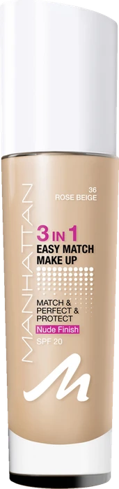 Manhattan 3in1 Easy Match Make-up 36 rose beige, 30ml
