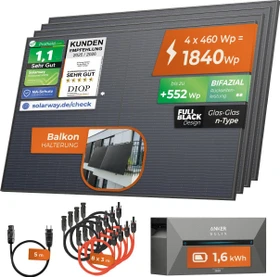 Solarway Deye SUN-M160G4 + JA Solar JAM54D40 + Anker Solarbank E1600, 1.6kW, 1.68kWp