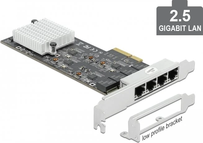 DeLOCK 2.5G LAN-Adapter, 4x RJ-45, PCIe 2.1 x4