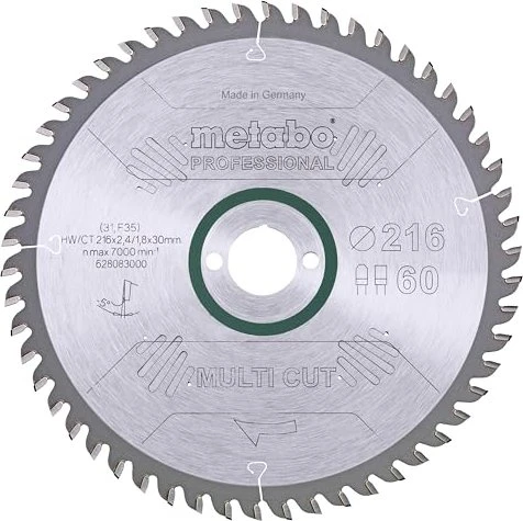Metabo Multi Cut Kreissägeblatt 60Z, 216x1.8x30mm, 1 Stück