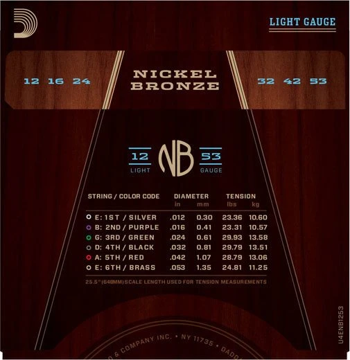 D'Addario Nickel Bronze Light