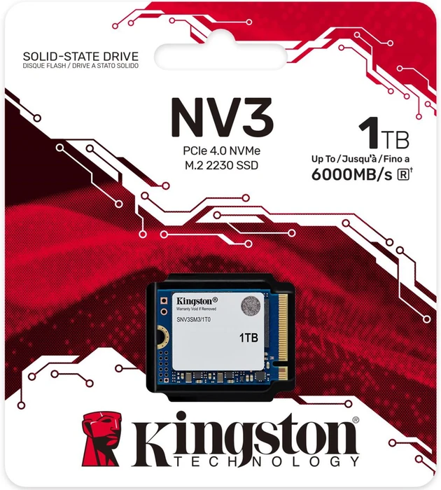 Kingston NV3 NVMe PCIe 4.0 SSD 1TB, M.2 2230 / M-Key / PCIe 4.0 x4