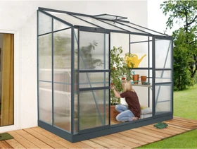 Vitavia Ida 3300 HKP 4mm Anlehngewächshaus dunkelgrau