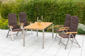 Merxx Keros Gartenmöbel-Set natur/silber, 5-tlg.