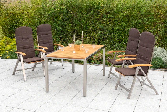 Merxx Keros Gartenmöbel-Set natur/silber, 5-tlg.