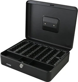 HMF 108 Geldkassette, schwarz, Schlüsselschloss