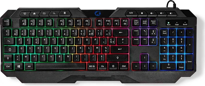 Nedis Gaming Tastatur, LEDs RGB, schwarz, USB, FR
