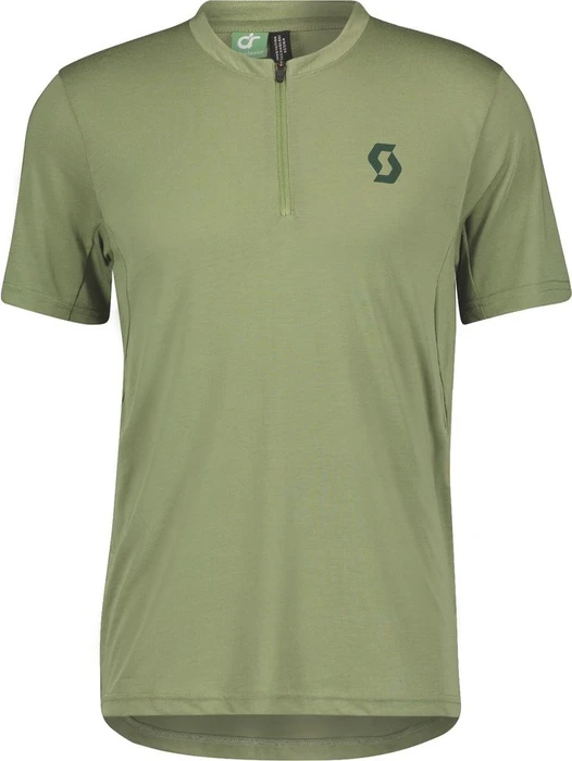 Scott Trail Flow Dri Zip Trikot kurzarm frost green (Herren)