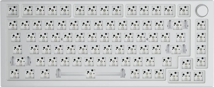 Glorious GMMK Pro 75% Layout Barebone Tastatur, White Ice weiß, ANSI