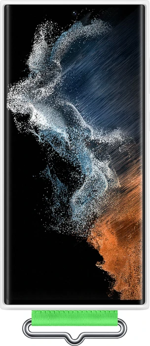 Samsung Silicone Cover with Strap für Galaxy S22 Ultra weiß