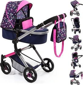 Bayer Design Kombi-Puppenwagen Vario blau/pink