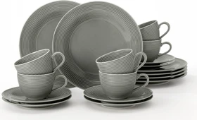 Seltmann Weiden Beat Color Glaze Kaffeeservice perlgrau, 18-tlg.