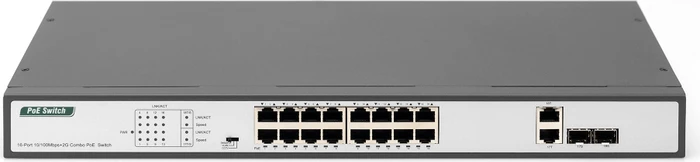 Digitus Professional DN-953 Rackmount Switch, 16x RJ-45, 2x RJ-45/SFP, 270W PoE+