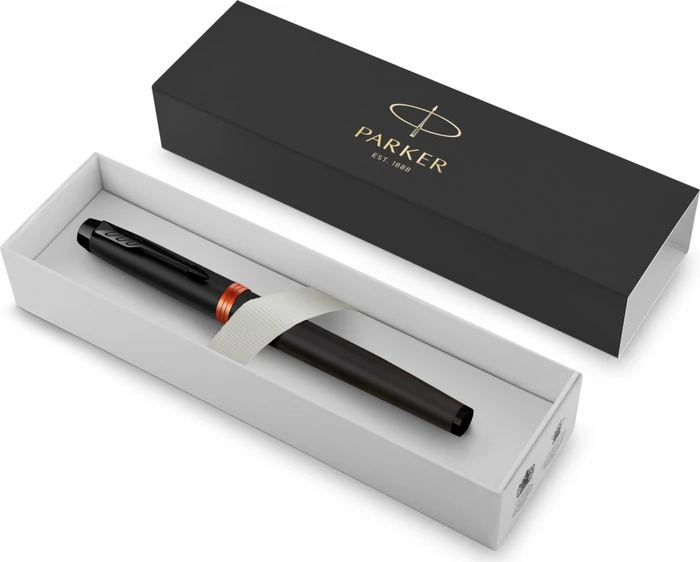 Parker IM Vibrant Rings Tintenroller (Mine) schwarz, Geschenkbox