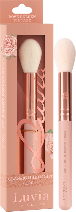 Luvia Cosmetics Rose Golden Vintage Classic Highlight Pinsel E204 roségold/nude