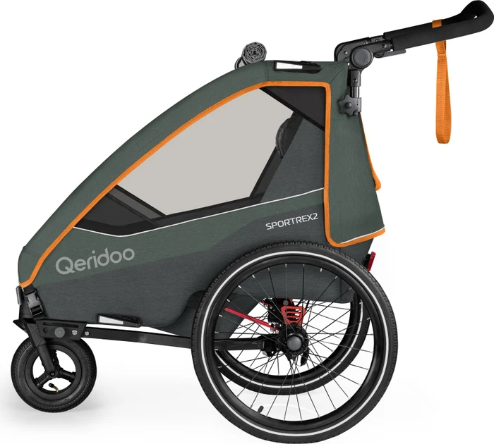 Qeridoo Sportrex 2 Fahrradanhänger forest green (Modell 2023)