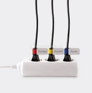LABEL THE CABLE LTC Mini Tags Klett-Kabelbinder, schwarz, 10er-Pack