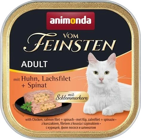 animonda Vom Feinsten Adult Huhn, Lachsfilet und Spinat, 3.20kg (32x 100g)