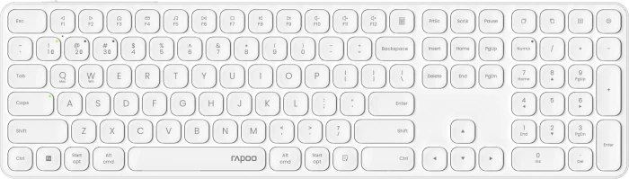 Rapoo E9810M Multi-mode Wireless Ultra-slim Keyboard, weiß/silber, USB/Bluetooth, DE