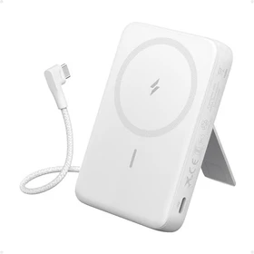 Anker Zolo Power Bank (10K, Magnetic, Built-In USB-C Cable) weiß