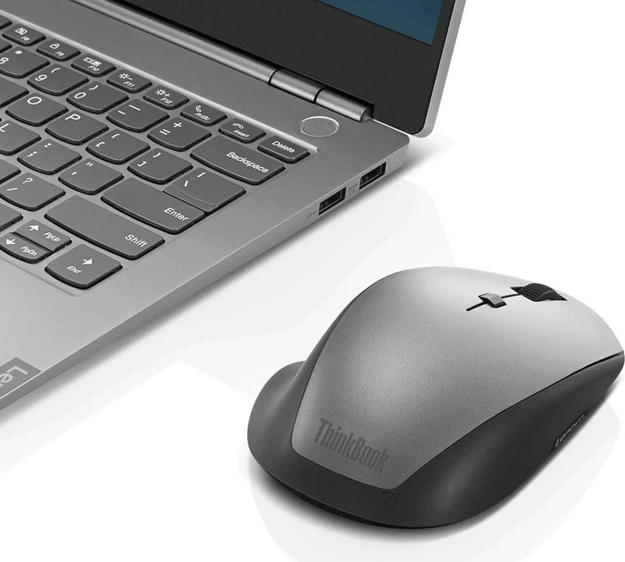 Lenovo ThinkBook Wireless Media Mouse grau, USB