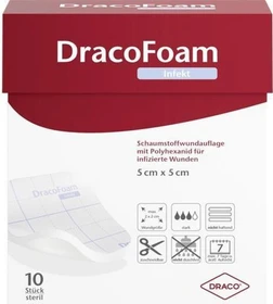 Dr. Ausbüttel DracoFoam Infekt Schaumstoff Wundauflage, 5 x 5cm, 10 Stück