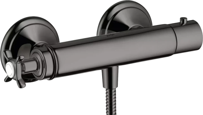 Hansgrohe Axor Montreux Brausethermostat Aufputz mit Kreuzgriff polished black chrome
