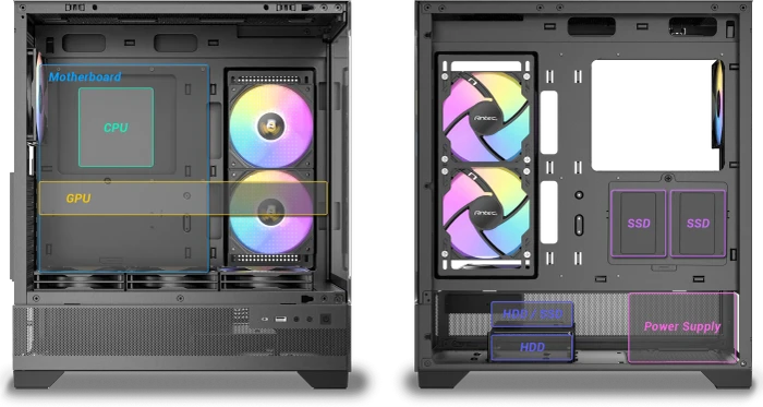 Antec CX700 RGB ELITE, schwarz, Glasfenster