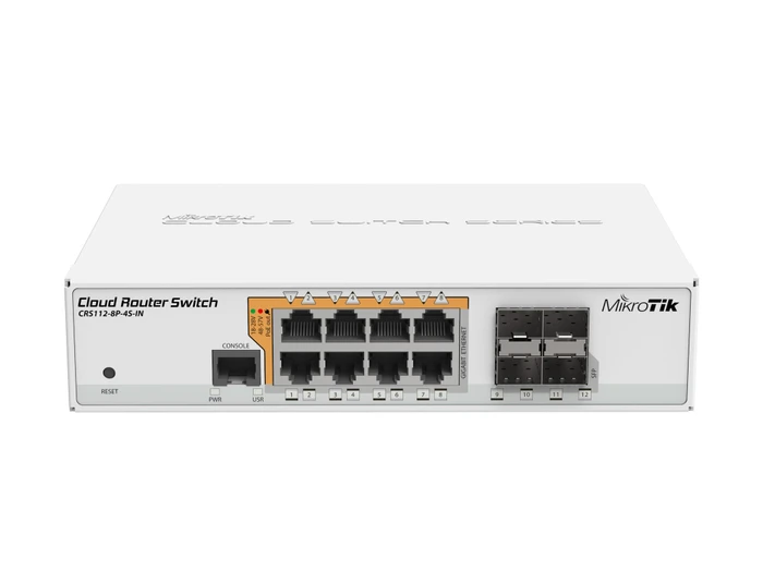 MikroTik Cloud Router Switch CRS112 Desktop Gigabit Smart Switch, 9x RJ-45, 4x SFP, PoE+
