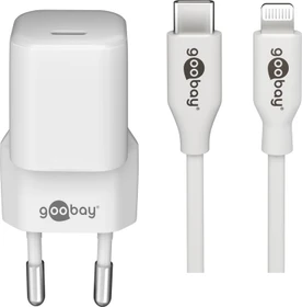 Wentronic Goobay Lightning/USB-C PD-Ladeset 30W weiß