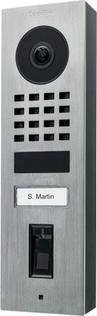 DoorBird D1101FV IP Video-Türsprechanlage mit Fingerprintreader, Edelstahl V2A gebürstet, Aufputz