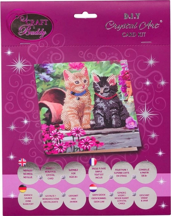 Craft Buddy Crystal Art Card Kit Cat Friends