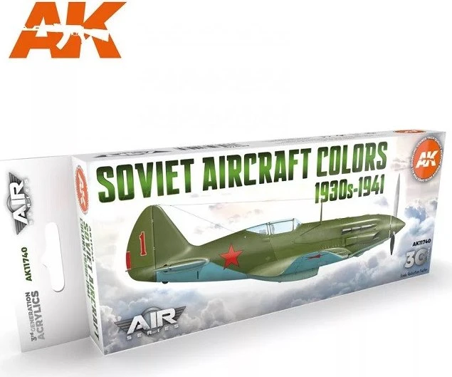AK-Interactive 3rd Gen Acrylic Colors Soviet Aircraft Colors 1930s-1941 Farbset, 8-tlg.