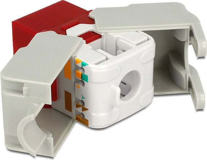 DeLOCK Keystone Modul RJ-45 Buchse via Verlegekabel Cat6, rot