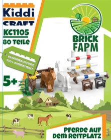 Kiddicraft BrickFarm Pferde auf dem Reitplatz