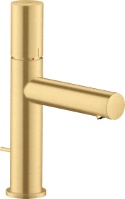 Hansgrohe Axor Uno Waschbeckenarmatur 110 mit Zerogriff und Zugstangen-Ablaufgarnitur brushed gold optic