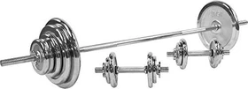 Gorilla Sports Hantelstangen Chrom Sternverschluss Set 100kg