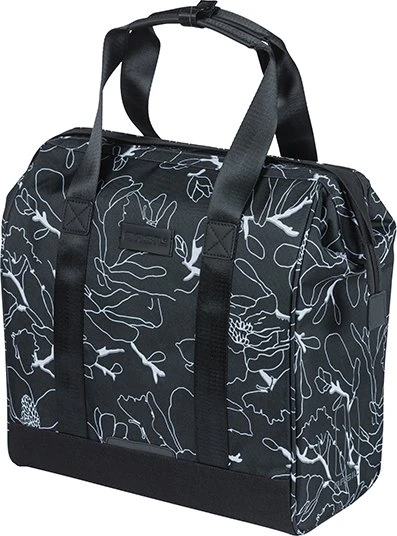 Basil Grand Flower Shopper MIK Hooks Gepäcktasche schwarz