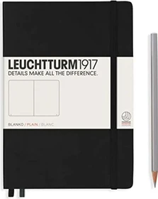 Leuchtturm1917 Medium Notizbuch, A5, glatt, Hardcover, schwarz