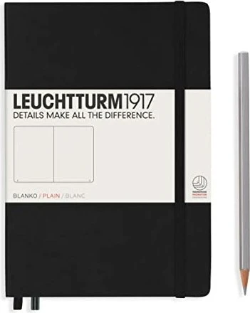 Leuchtturm1917 Medium Notizbuch, A5, glatt, Hardcover, schwarz
