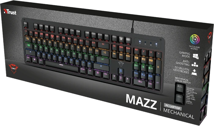 Trust Gaming GXT 863 Mazz Mechanical Keyboard, Outemu Red, USB, DE