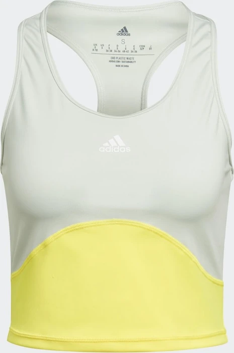adidas Aeroready Train HIIT Crop Funktionsshirt ärmellos linen green/beam yellow (Damen)