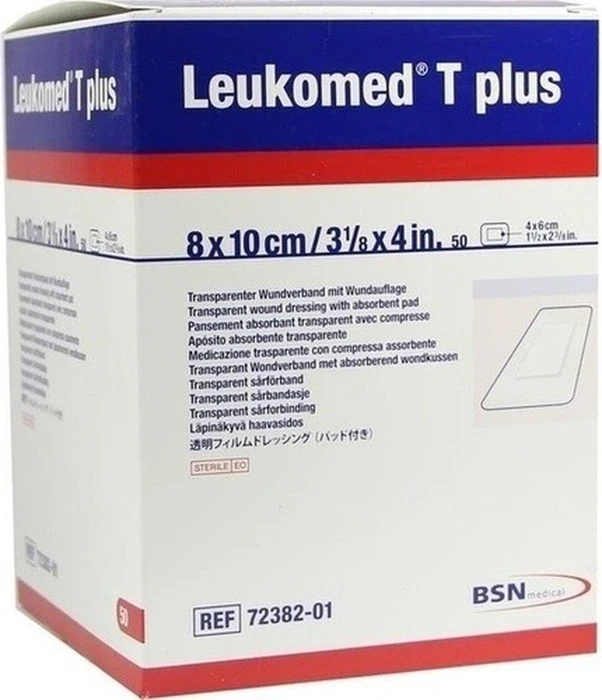 BSN medical Leukomed T Plus Pflaster transparent steril, 8 x 10cm, 50 Stück