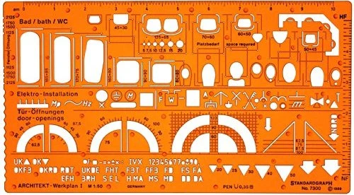 Schneider Standardgraph Architekt-Werkplanschablone I, orange