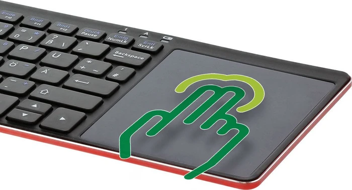 InLine Wireless Aluminium Slim schwarz/rot, USB, DE