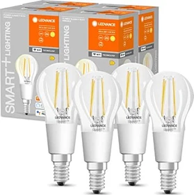 Osram Ledvance SMART+ WiFi Classic Tunable White Mini Bulb P40 40 4W/827 E14, 4 Stück