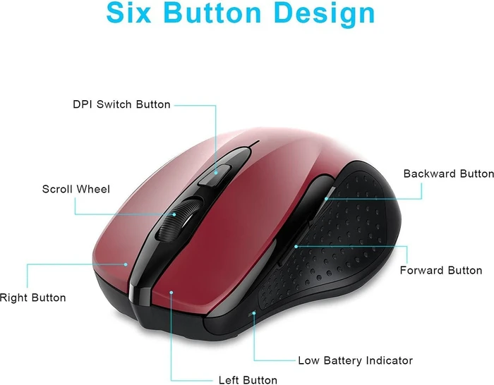 TeckNet Pro 2.4G Wireless, rot, USB