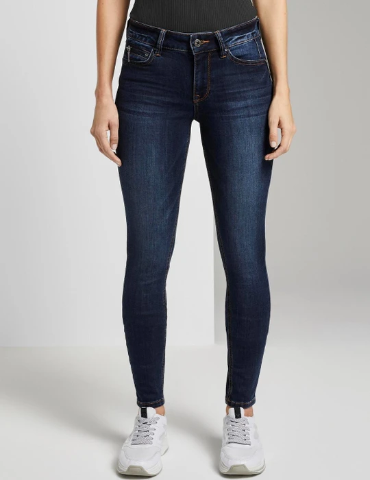Tom Tailor Jona Extra Skinny Jeans mit recyceltem Polyester Jeans dark stone wash denim (Damen)